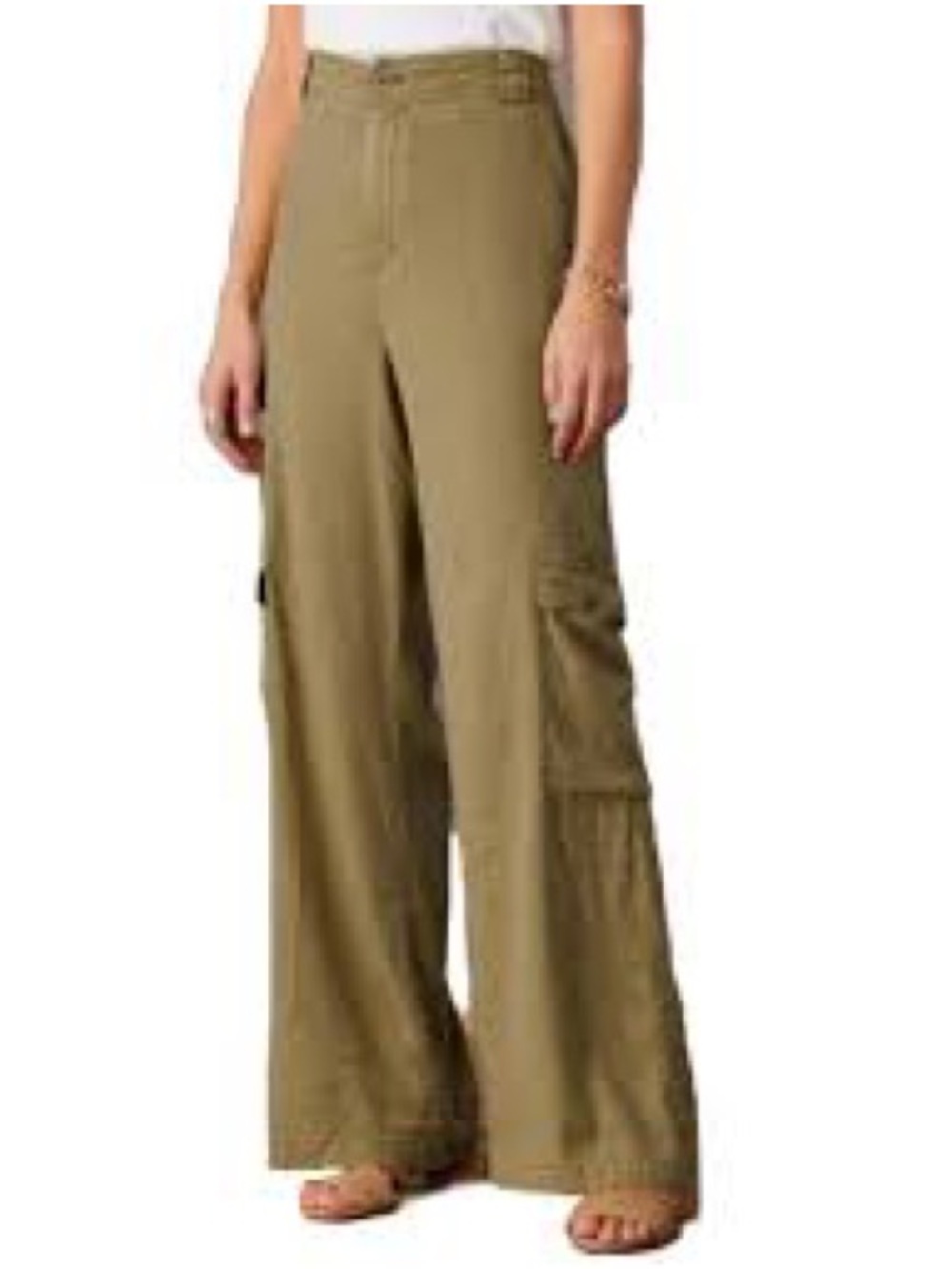 NWT Sundance Willow Timeless Cargo Pants Linen Wide Leg Green